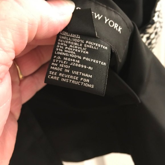 Jones New York Reversible Houndstooth Swing Coat